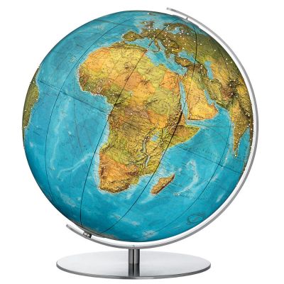 COLUMBUS SWAROWSKI DUO Tischglobus OID-Code, 40cm, Acrylglas, handkaschiert, Meridian und Fuß Edelstahl