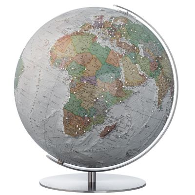 COLUMBUS SWAROWSKI DUO ALBA Tischglobus OID-Code, 40cm, Acrylglas, handkaschiert, Meridian und Fuß Edelstahl