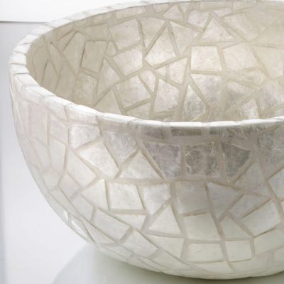 Zieher, exklusiver Flaschenkühler 'Capiz', echte Muschelschalen, 46 cm