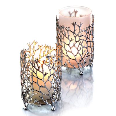 Zieher, Windlicht 'Reef' mit Glaseinsatz, poliertes Zinn