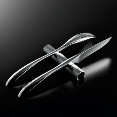 Suwada, hochwertiges Steakbesteck, Steakmesser, Steakgabel, handveredelt